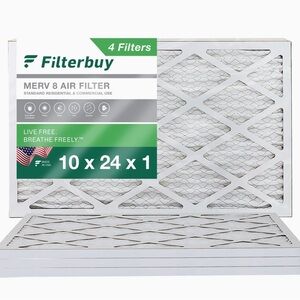 Filterbuy 10x24x1 Air Filter MERV 8 Dust Defense (4-Pack)